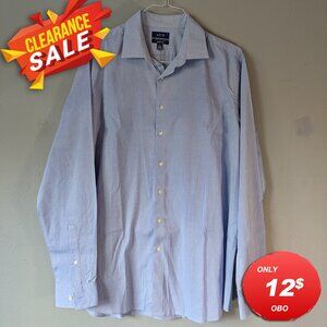 Apt.9 Premier Flex Men's Slim Fit Dress Button Up Shirt Blue XL